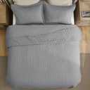 Bedsure Quilts Queen Size - Grey Bedspread Queen Size & Lightweight Comforter, Modern Coverlet with Clover Pattern, Ultra Soft All-Season Bedding, 90 x 96 Inches | Stitch-Free Quilting, Ultra Soft, Lightweight, Machine Washable, Pet-Friendly