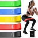 Resistance Bands for Working Out, 5-Pack Elastic Exercise Bands for Strength Training, Stretching, Workout; Home Gym Equipment for Women Men, Pilates Yoga Physical Therapy, Leg Glute Arm Exercise Kit