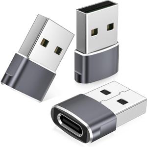 Basesailor USB to USB C Adapter,USBC Female to USB A Male Adapter,Type C Converter Charger for iPhone 17 17e Pro Max,16 15,Apple Watch iWatch S11 S10 SE,AirPods 3,iPad mini Air,Samsung Galaxy S25 S26