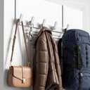 KitchLife Over The Door Hooks - Heavy Duty 5-Hook Organizer, 80lb Total Capacity for Robes, Coats & Towels, Fits 1 3/4" Doors, L18U, Gap-Free & Scratch-Free Design, White,2-Pack