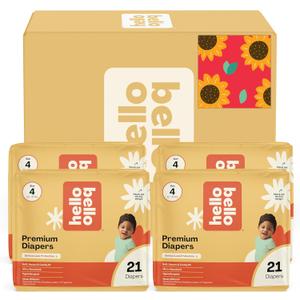 Hello Bello Diapers, Size 4 (22-37 lbs) Flower Child, 84 Count Value Pack of Premium Disposable Baby Diapers, Hypoallergenic with Soft, Cloth-Like Feel