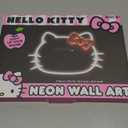 Hello Kitty LED Neon Wall Light,Figural Light-Up Wall Hanging Dcor,Battery Operated,10" W x 7" H,Cute Night Light for Kids Bedrooms