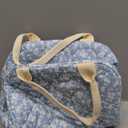Cotton Quilted Insulated Lunch Bag, Cute Quilted Floral Lunch Tote Bags Reusable Insulated Lunch Box Coquette Aesthetic Large Capacity Insulated Cooler for Women Work Travel Picnic (Light Blue)