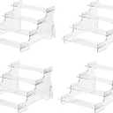 Display Risers, 4 Tier Perfume Organizer StandClear Cupcake Stand HolderDisplay Risers for Figures,Cake Shelves Retail (6.5inch-4 pack)