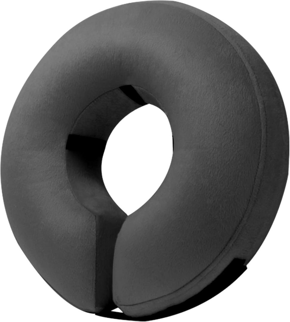 BENCMATE Inflatable Dog Cone Collar Alternative, Soft Dog Cone for Dogs and Cats, Neck Recovery ECollar Donut Collar After Surgery (Medium+, Dark Grey) (Black, M)