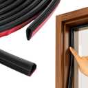 Pangda 20 ft Wedge-Shape Rubber Weather Stripping Seal Strip Self-Adhesive Silicone Rubber Gasket Seal for Door/Windows Indoor Outdoor Winter Soundproofing, Easy Installation