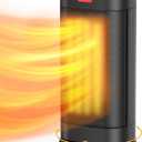 1500W Space Heater for Indoor Use, 2S Fast Heating PTC Ceramic Heater with Adjustable Thermostat, ECO Mode, 1-24H Timer, Safety Protection, 60 Oscillating, Portable Electric Heater for Office Home