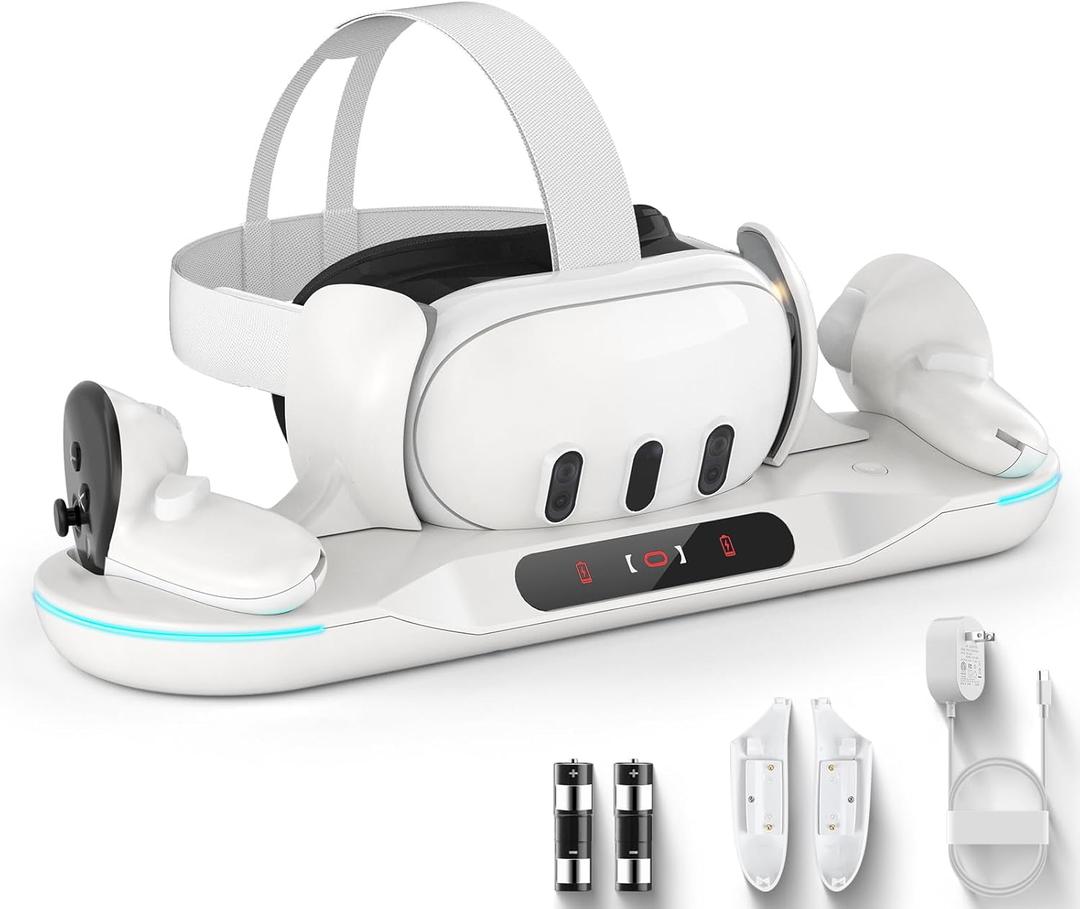 Auto-Clamping Charging Dock for Meta Quest 3 and Accessories Controllers