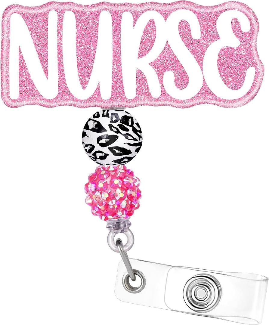 Plifal Nurse Badge Reel Holder Retractable with ID Clip for Nurse Nursing Name Tag Card Cute White Alligator Clip Hospital Work Accessories