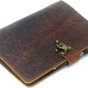JJNUSA Leather A4 3 Ring 8.5" x 11" Binder Organizer Holder Writing Portfolio Multi Document Case with Removable Binder