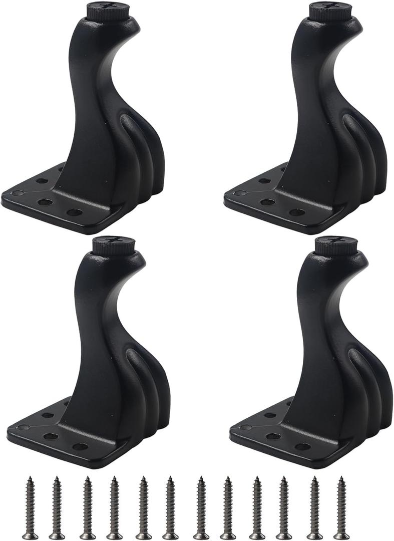 4Pcs 3.15 Inch Aluminum Alloy Furniture Legs, Black Artistic Metal Legs, Antique Couch Feet Decorative Furniture Legs Feet for Couch, Cabinet, Dresser, Table, Bookcase, Wardrobe