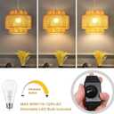 QIYIZM Plug in Pendant Light Hanging Lights with Plug in Cord Hanging Lamp Boho Rattan Dimmable Wicker Bamboo Woven Shade Hemp Rope Ceiling Light Fixture for Living Room Bedroom Kitchen