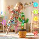 Ayeboovi Dancing Talking Cactus Baby Toys Interactive Toy Repeating Records What You Say Volume Adjustable Singing Cactus Toddler Games with 120 Songs Easter Basket Stuffers for Kids