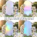 White and Silver Arch Backdrop Cover 7.2FT Wedding Arch Covers Stretchy Backdrop Birthday Party Colorful Arch Cover Spandex Balloon Banquet Graduation Bridal Baby Shower Photo Background Decoration