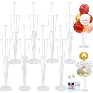 8 Sets Balloon Stand Kits, Balloon Sticks Holder with Base for Table Baby Shower Gender Reveal Graduation Birthday Wedding Anniversary Party Decorations