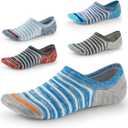 No Show Socks for Men&Women-Low Cut with Non Slip Grip-Invisible Socks for Oxfords Sneakers Size7-12 5 Pairs (Blue, L)