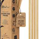 10'' Biodegradable Sugarcane Straws, Extra-Long Straw | 100 Count, 100% Compostable, Plastic-Free, Eco-Friendly Drinking Straw | Sugar Fiber, Party Jumbo Disposable Straws, 10 Inches Tall
