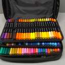 200 Colors Dual Tip Markers Brush Pens Set, Fine & Brush Tip Art Marker for Adult Coloring Book No Bleeding, Artist Colored Pen for Drawing Calligraphy Journal Doodling Lettering Note Taking