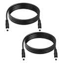 2-Pcs 6.6ft DC 5.5mm x 2.5mm Male to Male Power Extension Cable, 14AWG 12V 24V DC Power Cord for CCTV Camera,Solar Monitor, Solar Panels