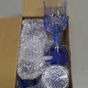 Dualshine 12 Pcs Blue Plastic Wine Glasses, Blue Transparent Plastic Goblets for Wedding Reception, Drinking Glasses for Parties, Valentine's Day, Birthdays