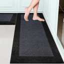 Machine Washable (24" x 36"+ 24" x 60"') Kitchen Rugs Set of 2, Non Slip Kitchen Mats for Floor, Absorbent Entrance Runner Rugs for Bedroom, Hallway, Bathroom, Door (Roll Packing)