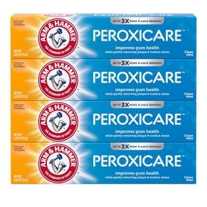 ARM & Hammer Peroxicare Toothpaste for Gum Health, Baking Soda Toothpaste, Clean Mint, 6.0 oz (Pack of 4)