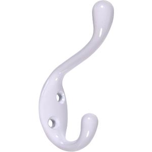 Hillman Hardware Essentials 852086 Heavy Duty Coat and Hat Hook White