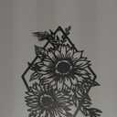 CREATCABIN Sunflower Wall Decor Black Metal Wall Art Flower Floral Rustic Sign Hanging Sculpture for Home Indoor Outdoor Farmhouse Bathroom Living Room Office Garden Kitchen Decorations 11.8 x 7 Inch