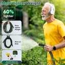 Garden Hose 100ft, Non-Expanding Water Hose, 8 Function Nozzle, Flexible Ultra-Light, Anti-Kink, Wear-Resistant, Portable, Easy Storage, Hose with 3/4 for Outdoor, Garden, Yard and Lawn, Black Green