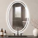 Oval LED Bathroom Mirror with Lights, 32x22 Vanity Mirror