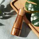 Pepper Grinder, Pepper Mill with Adjustable Stainless Steel, Acacia Wood, 16.5 cm Height, Bottom Dia: 5 cm, Upper Dia: 4.5 cm (Tray is NOT Included)