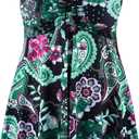 NIeyook Plus Size Swimsuit for Women Tankini Bathing Suit Tummy Control Swim Dress Two Piece Swimsuits with Shorts (6 Floral Green)