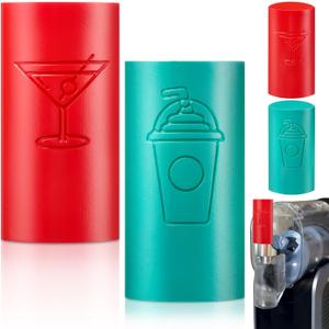 Yalikop 2 Pcs Handle Cover Compatible with Ninja Slushi Machine FS301/FS300 Decorate Your Slushy Device Machine Accessories Replacement Parts(Green Slushy, Orange Margarita)