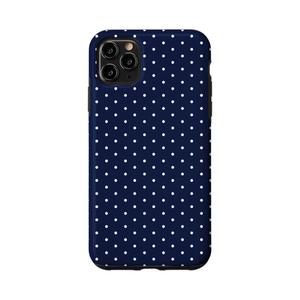 White and Navy Tiny Polka Dot Vintage Boho Aesthetic Cute Case for iPhone 11 Pro Max