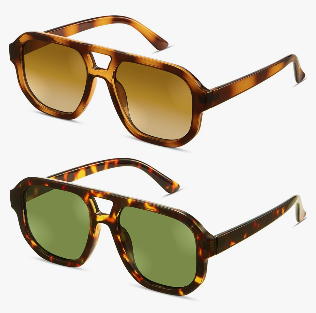 livho Trendy Polarized Square Aviator Sunglasses Women Men Square Eyewear Frame, Retro Sun Glasses for Women Men 2025 Shades