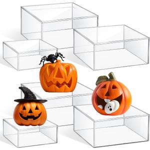 Jerify 6 Pcs Acrylic Risers Display Stands, 5.91'' 5.12'' 3.54'', Clear Square Nesting Pedestal Shelf with Hollow Bottom for Tabletop Jewelry Display, 3 Sized Jerify 6 Pcs Acrylic Risers Display Stands, 5.91'' 5.12'' 3.54'', Clear Square Nesting Pedestal Shelf with Hollow Bottom for Tabletop Jewelry Display, 3 Sized