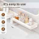 Over The Sink Bathroom Shelf Organizer, No-Drill Countertop Caddy for Toiletries & Skincare, Rust-Proof Carbon Steel & Aluminum, Fits Most Faucets (Cream, 19.68inch)
