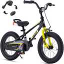 RoyalBaby Freestyle EZ Toddlers Kids Bike, Easy Learn Balancing to Biking, 12 Inch Balance & Pedal Bicycle, Instant Assembly Boys Girls Ages 2-4 Years, 12" Shadow Black