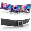 KEFEYA 15.6" Laptop Screen Extender with Magnetic Power Bank, FHD 1080P Triple Monitor Extender for 13-17" Laptop, Plug & Play via Type-C/HDMI/USB-A, Compatible with Mac/Windows/Android