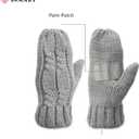 Isotoner Women’s Chunky Cable Knit Cold Weather Mittens with Warm, Soft Lining (Gray)