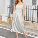 Litherday Half Slip for Under Dress Lace Long Underskirt Elastic Waist Satin Midi Skirt (XXL)