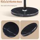 Metal Coat Rack with Natural Marble Base, Coat Rack Stand with 12 Hooks & Umbrella Holder, Black Modern Freestanging Coat Racks, Coat Jacket Hanger Tree Stand for Corner Entryway Office