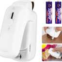 Mini Bag Sealer, Kenossion Chip Bag Sealer - Bag Sealer Heat Seal with Cutter & Magnet, Portable Mini Sealing Machine to Reseal Plastic Bags & Keep Snacks Fresh-White(2xAA Batteries Included)