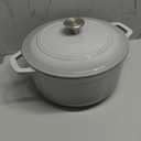 Mueller 6 Quart Enameled Cast Iron Dutch Oven, Heavy-Duty Casserole and Braiser Pan with Lid and Knob, Safe for All Cooktops (Gray)