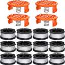 Replacement Spool for Black+Decker 12 Pack Trimmer String 0.065" AF-100 Autofeed Replacement Spools(12 Spool+4 Caps)