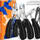7-in-1 Heavy Duty Toenail Clippers for Seniors with Thick Nails - Professional Podiatrist Grade Kit for Ingrown Toenail Treatment - Stainless Steel Cutter for Hard Fungal Nails & Weak Hands