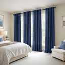 MIULEE Navy Blue Linen Curtains 102 Inch Long 4 Panels Light Filtering Window Drapes with Rod Pocket Back Tab for Living Room Bedroom Farmhouse Decor 42" W x 102" L Inches