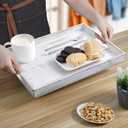 17 Inch Rustic White Serving Tray with Handles - Large Wooden Tray for Ottoman, Breakfast in Bed, Dinner, Coffee Table - Decorative Rectangular Tray for Living Room Bedroom Entryway and Kitchen Decor