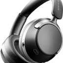 Wireless Headphones Over the Ear, Noise Cancelling Headphones, Bluetooth Headphones, Bluetooth V6.0 Headset with Low Latency Gaming & Movie Modes, 1000mAh Long Battery Life, External Mic, Black