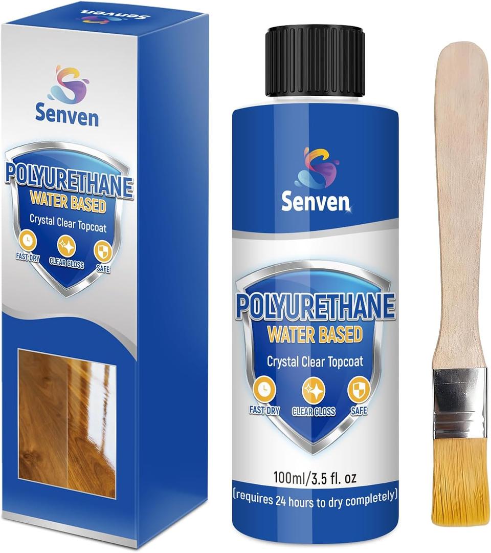 Polyurethane Wood Finish Water Based Polyurethane Clear Gloss Wood Protection Polyurethanes Waterproof Coating, Fast Dry Polyurethanes Sealant Easy Clean Up 100ml